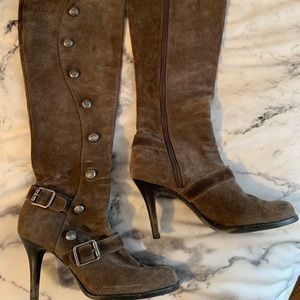 Juicy Couture Grey Suede Over the Knee Boots